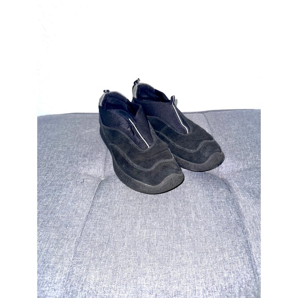 Ecco Womens Loafer Slip On Black Suede Leather‎ Shoe Size 7.5 US, 38 EU
